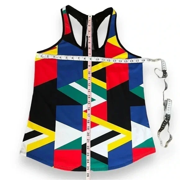 Fabletics Tank Top CrossFit Mosa Global Print Geometric Run Yoga Women’s Medium - Picture 6 of 7